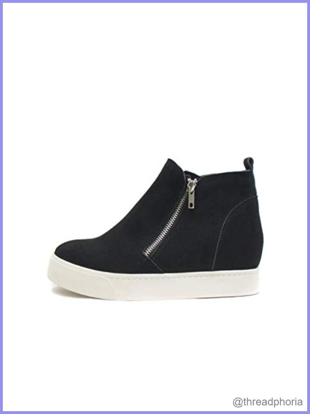 Hidden Wedge Ankle Booties With Functional Zippers, Casual Low Heel Sneaker